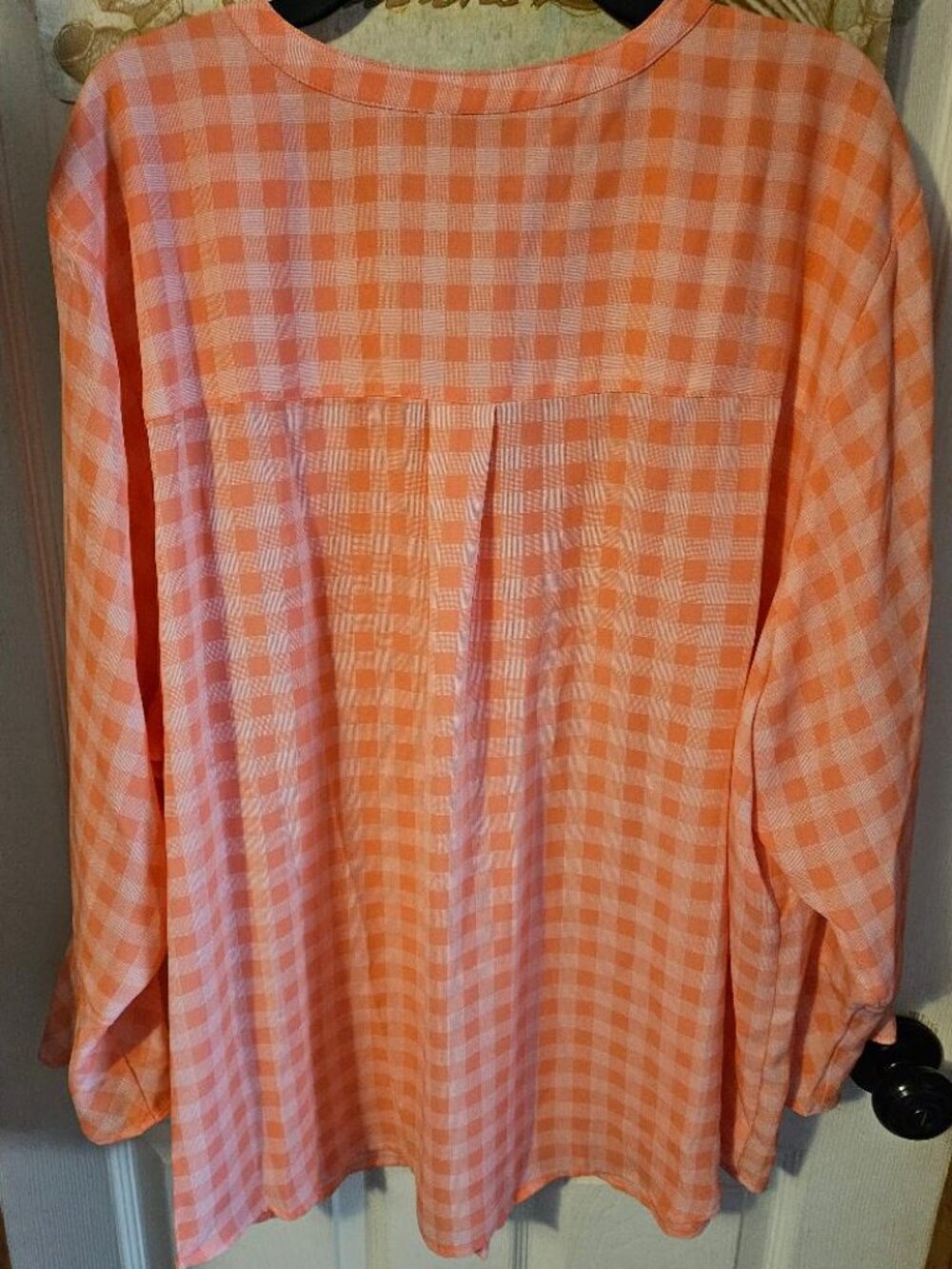 Share Macys Style & Co Gingham Pintuck Blouse Women's 4X(26/28) - Picture 2 of 8
